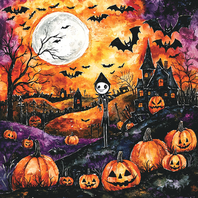 Jack Skellington's Halloween Adventure - Disney Inspired Paint By Numbers Art