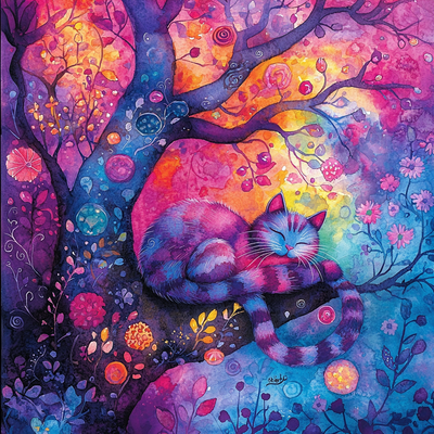 Cheshire Cat's Mysterious Journey - Disney Inspired Paint By Numbers Art