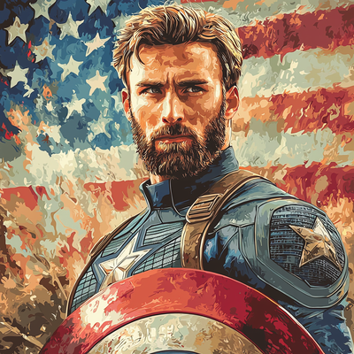 Chris Evans: The Shield Of Valor And Virtue Paint By Numbers Art