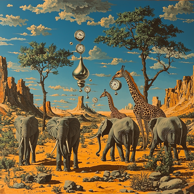 Salvador Dalí Inspired Surreal Wildlife Safari Paint By Numbers