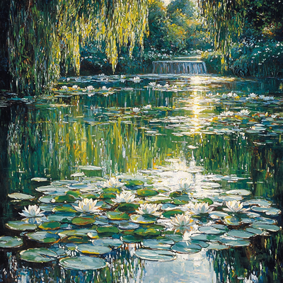 Claude Monet Inspired Monet's Dreamy Pondscape Paint By Numbers