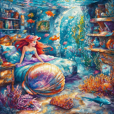 Ariel's Magical Seashell - Disney Inspired Painting By Numbers Kit