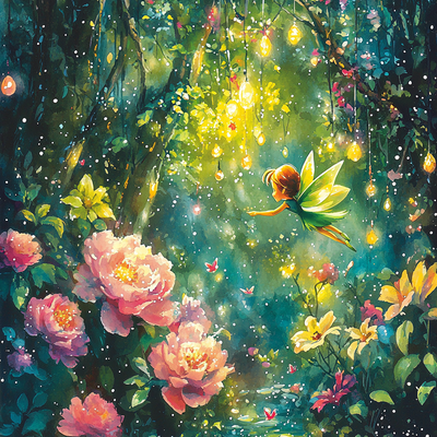 Tinker Bell's Garden Magic - Disney Inspired Numbered Painting Kits