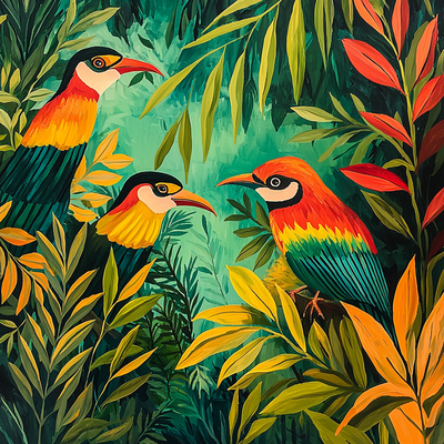 Henri Rousseau Inspired Jungle Serenade Painting By Numbers Kit