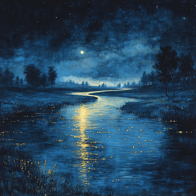 James McNeill Whistler Inspired Whistler's Nocturne River Paint By Number