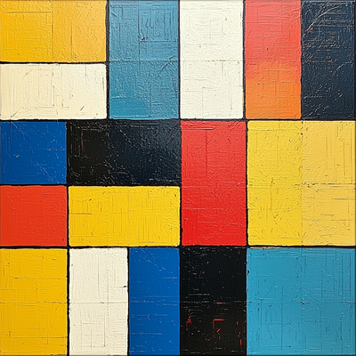 Piet Mondrian Inspired Geometric Paradise Paint By Numbers Art