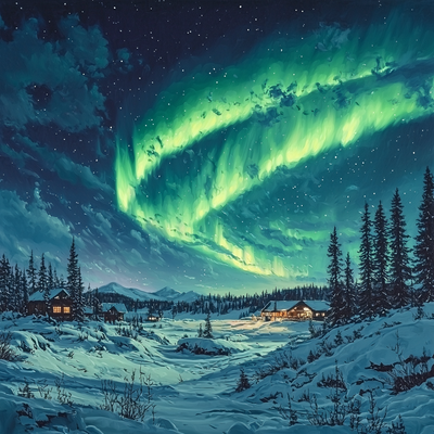 Lapland's Northern Lights - Finland Paint By Number