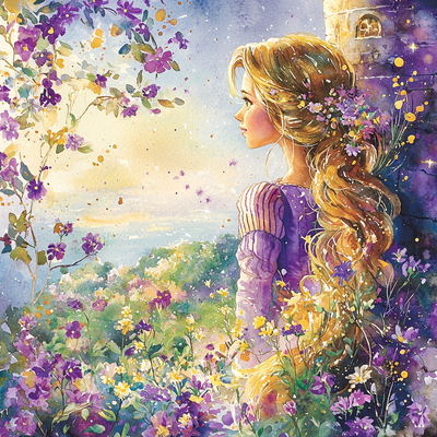 Rapunzel's Tower Of Inspiration - Disney Inspired Paint By Numbers Art