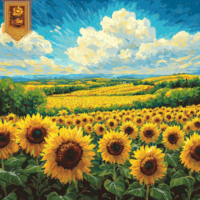 Vincent Van Gogh Inspired Sunflower Fields Numbered Painting Kits