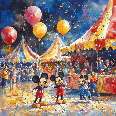 Mickey's Magical Circus - Disney Inspired Numbered Painting Kits