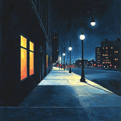 Edward Hopper Inspired Nighttime Citylights Painting Number Kit