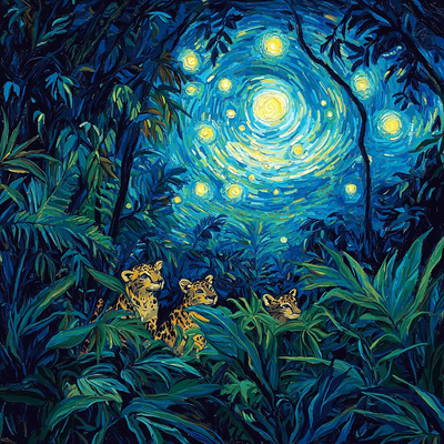 Vincent Van Gogh Inspired Starry Jungle Night Paint By Number