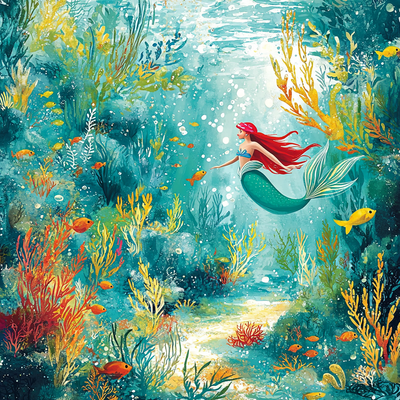 Princess Ariel Underwater Escape - Disney Inspired Painting Number Kit