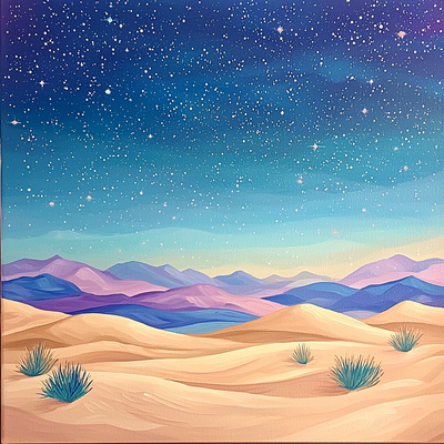 Georgia O'Keeffe Inspired Starry Desert Painting By Numbers Kit