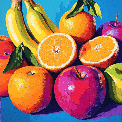 Andy Warhol Inspired Colorful Fruits Medley Paint By Numbers Art