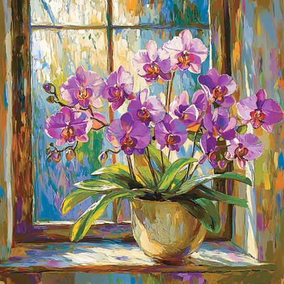 Vincent Van Gogh Inspired Orchid Bloom Paint By Numbers Kits