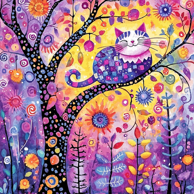 Cheshire Cat's Wonderland Surprise - Disney Inspired Paint By Numbers Art