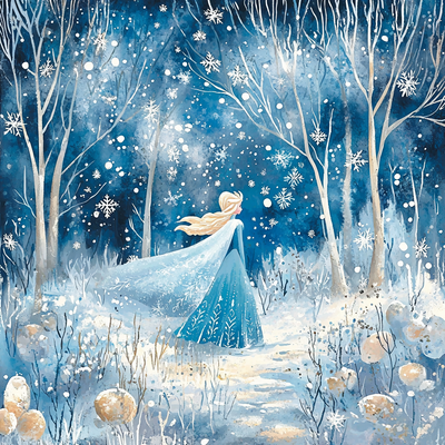 Elsa's Enchanted Ice Forest - Disney Inspired Paint By Numbers Art