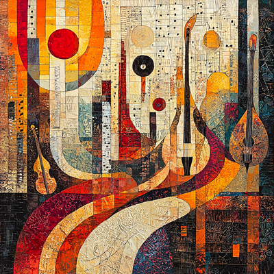 Paul Klee Inspired Elegant Symphony Number Painting