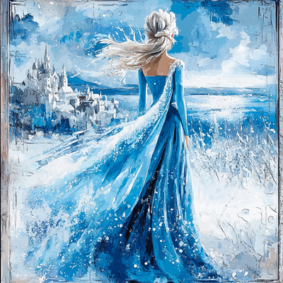 Elsa's Snow Queen Kingdom - Disney Inspired Painting By Numbers Kit