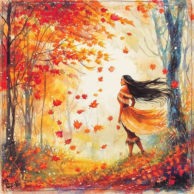 Pocahontas' Autumn Harmony - Disney Inspired Number Painting