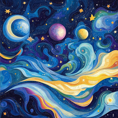 Wassily Kandinsky Inspired Celestial Embrace Paint By Numbers