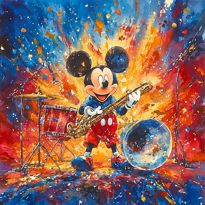 Mickey Mouse's Musical Melody - Disney Inspired Number Painting