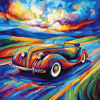 Tamara De Lempicka Inspired Vintage Car Cruise Painting By Numbers Kit