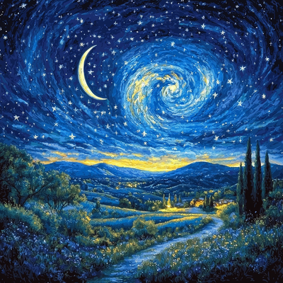 Van Gogh Inspired Wonders Of The Night Sky Number Painting