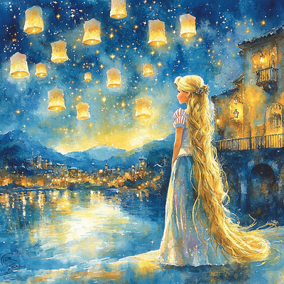 Rapunzel's Lantern Release - Disney Inspired Numbered Painting Kits