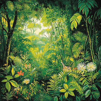 Henri Rousseau Inspired Rousseau's Jungle Adventure Paint By Number