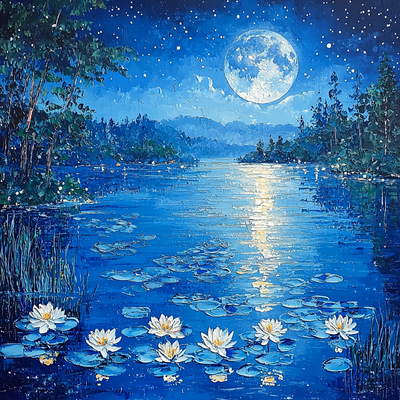 Claude Monet Inspired Lunar Reflections Painting By Numbers Kit