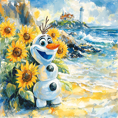 Olaf's Summer Imagination - Disney Inspired Painting By Numbers Kit