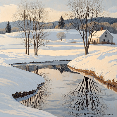 Andrew Wyeth Inspired Winter's Whisper Painting Number Kit