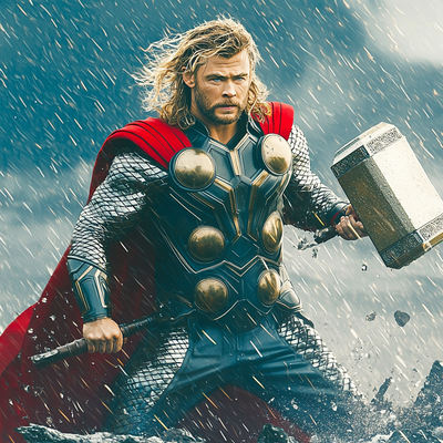 Chris Hemsworth: The Thunderous Journey Of Thor Paint By Numbers Art