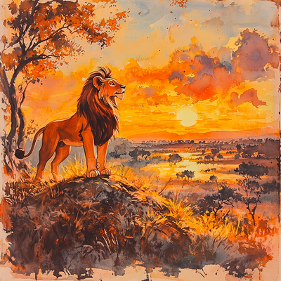 Simba's Dawn Patrol - Disney Inspired Painting By Numbers Kit