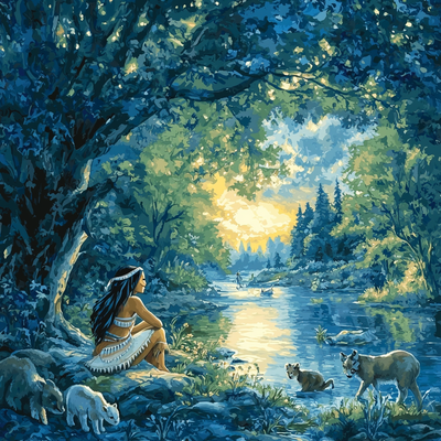 Pocahontas' River Serenity - Disney Inspired Painting By Numbers Kit