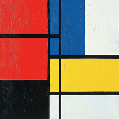 Piet Mondrian Inspired Abstract Geometric Dreamscape Paint By Number