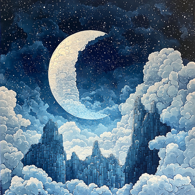 René Magritte Inspired Lunar Lullaby Paint By Numbers Kits