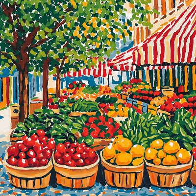 Henri Matisse Inspired Colorful City Market Paint By Numbers Art