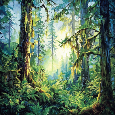 Hoh Rainforest - Washington Paint By Number