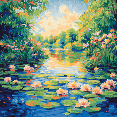 Claude Monet Inspired Monet's Spring Awakening Number Painting