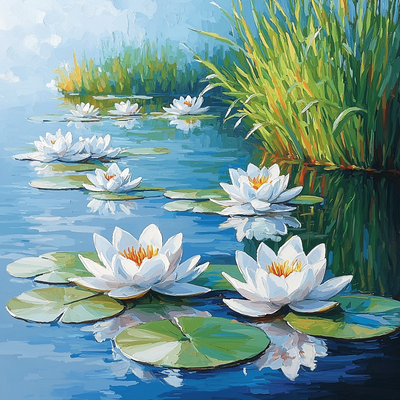 Claude Monet Inspired Monet's Water Lily Reflection Paint By Number