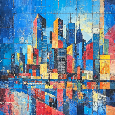 Pablo Picasso Inspired Cubist Skyline Painting By Numbers Kit