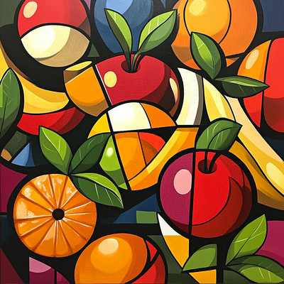 Pablo Picasso Inspired Cubist Fruit Delight Paint By Number