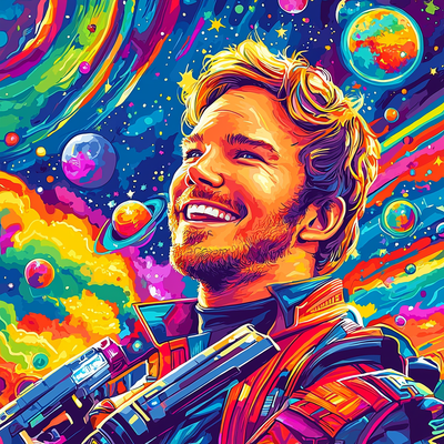 Chris Pratt: The Playful Spirit Of Star-Lord Paint By Numbers Art