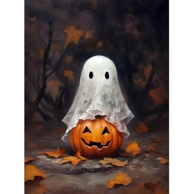 Pumpkin Ghost Diamond Painting Kit Full Drill Art