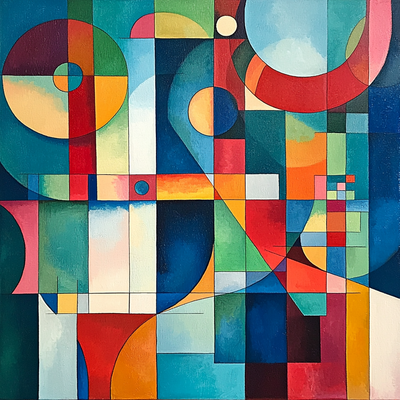 Wassily Kandinsky Inspired Geometric Vibrance Paint By Number