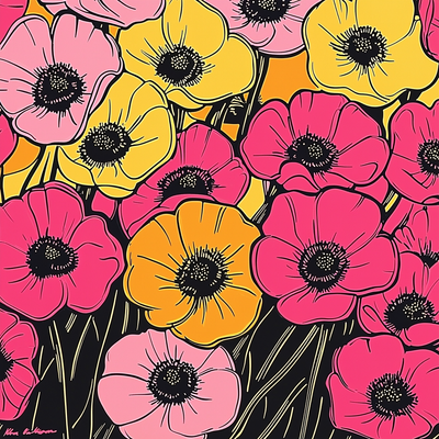 Andy Warhol Inspired Warhol's Floral Pop Paint By Number