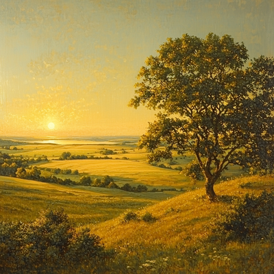 Thomas Cole Inspired Golden Prairie Dawn Paint By Numbers Kits